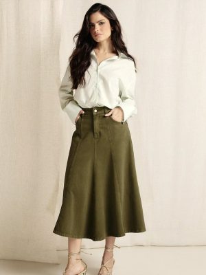 Saia midi verde