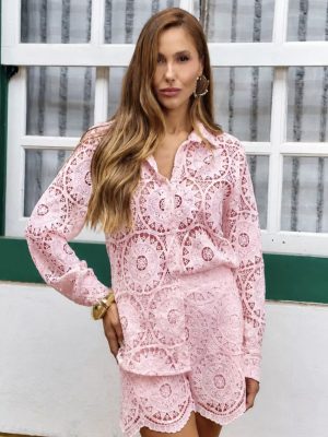 Conjunto bordado algodão