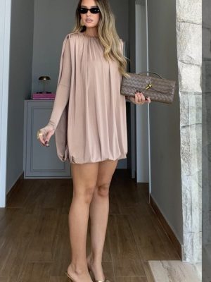 Vestido malha jersey m/l franzido