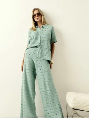 Conjunto tricô vazado
